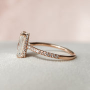 Moissanite 3.45 CT Radiant Cut Diamond Art Deco Anniversasry Ring Mapple Gems